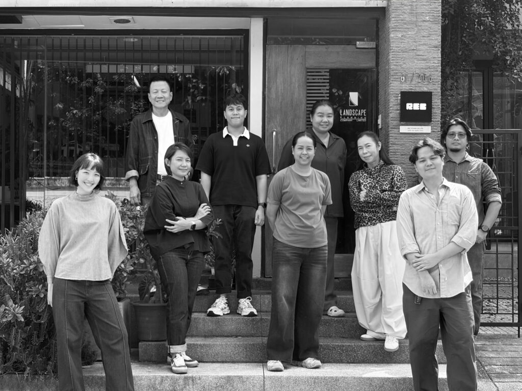The REC Studio team on the steps of Landscape Planning Company Limited